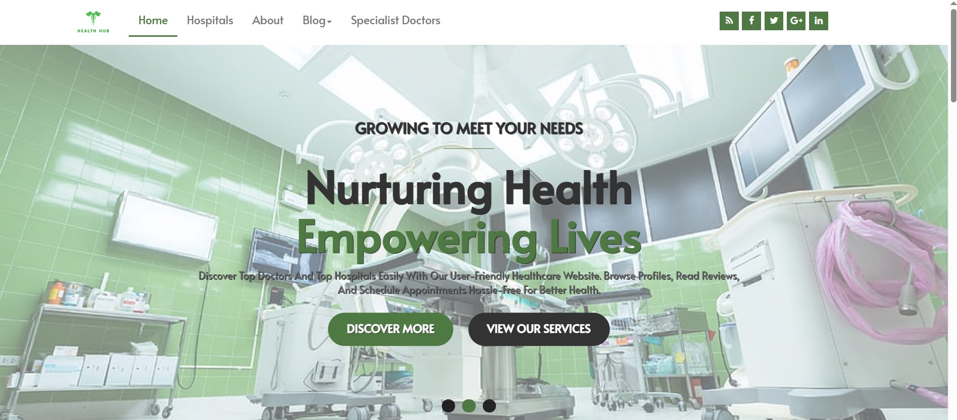 Health Hub Screen 1